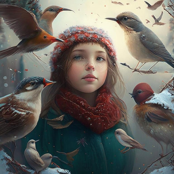 Маленькая девочка Антинка в мире птиц